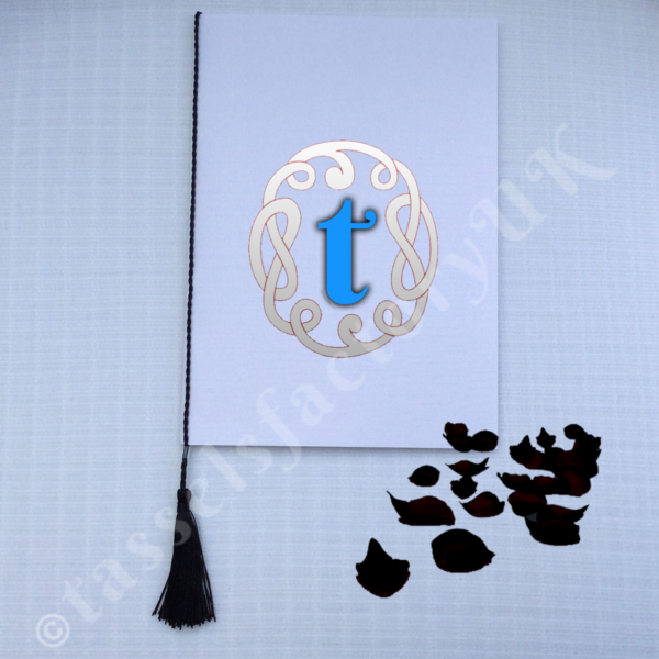A5 TASSELS for WEDDING / Order of Service cards - Black Colour - Clear Sliders
