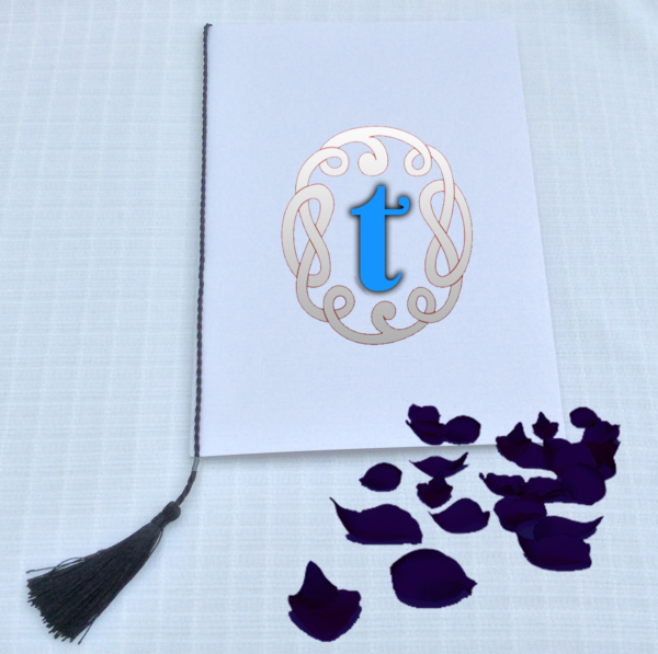 A5 TASSELS for WEDDING / Order of Service cards - Navy Blue Colour - Clear Sliders