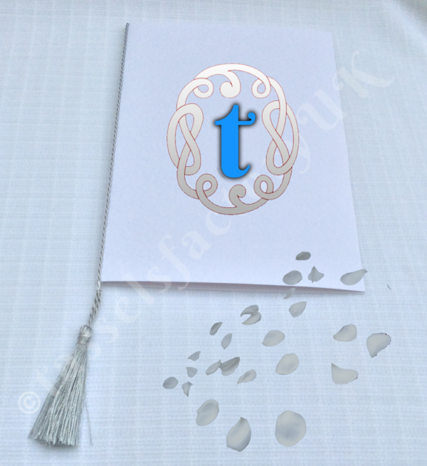 A5 TASSELS for WEDDING / Order of Service cards - Silver Colour