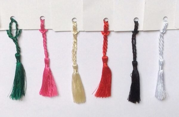 CardMaking Crafts Mini Small Tassels in various Colours Pink, Black, Ivory, White, Green & Red